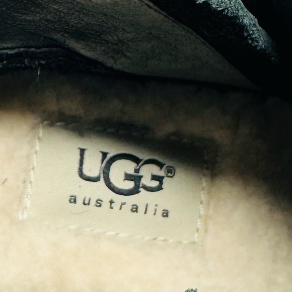 UGG Australia Meredith Womens Black Leather Wedge Ankle Boots - Picture 13 of 13